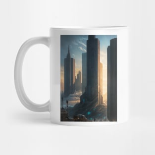 Future City with Towering Skyscrapers Mug